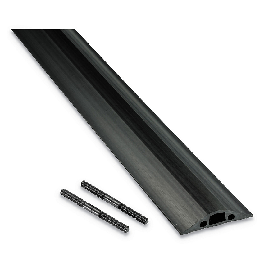 D-Line Medium-Duty Floor Cable Cover, 2.63" Wide x 30 ft Long, Black (DLNFC68B9M)