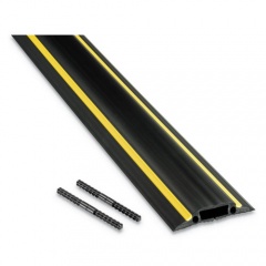 D-Line Medium-Duty Floor Cable Cover, 3.25" Wide x 30 ft Long, Black (FC83H9M)
