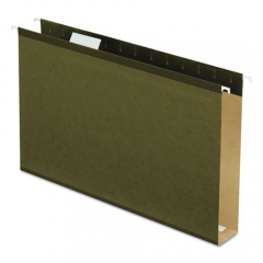 Pendaflex Extra Capacity Reinforced Hanging File Folders with Box Bottom, 2" Capacity, Legal Size, 1/5-Cut Tabs, Green, 25/Box (5143X2)