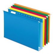 Pendaflex Extra Capacity Reinforced Hanging File Folders with Box Bottom, 2" Capacity, Legal Size, 1/5-Cut Tabs, Assorted Colors,25/BX (5143X2ASST)