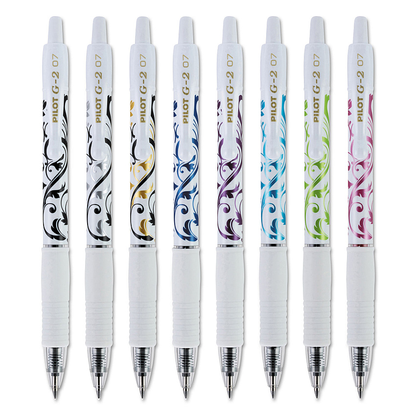 Pilot G2 Fashion Premium Gel Pen, Retractable, Fine 0.7 mm, Five Assorted Ink and Barrel Colors, 5/Pack (PIL31392)