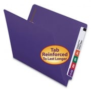 Smead Heavyweight Colored End Tab Fastener Folders, 2 Fasteners, Letter Size, Purple Exterior, 50/Box (25440)