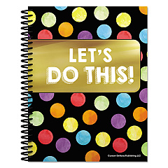 Carson-Dellosa Education Teacher Planner, Weekly/Monthly, Two-Page Spread (Seven Classes), 10.88 x 8.38, Balloon Theme, Black Cover (CDP105000)