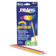 Prang Duo-Color Colored Pencil Sets, 3 mm, 2B (#1), Assorted Lead/Barrel Colors, Dozen (22112)