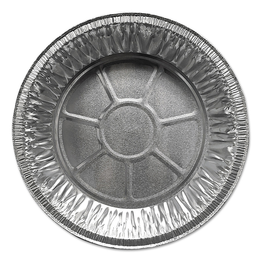Durable Packaging Aluminum Pie Pans, Medium, 27.6 oz, 9" Diameter x 1"h, Silver, 500/Carton (DPK200030)