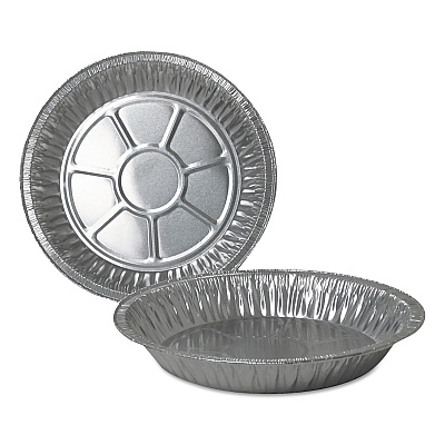 Durable Packaging Aluminum Pie Pans, Deep, 32.7 oz, 9" Diameter x 1.31", Silver, 500/Carton (DPK210040)