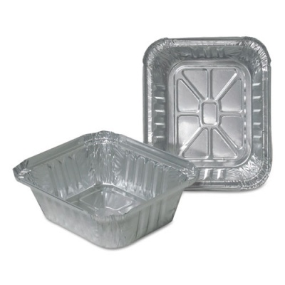 Durable Packaging Aluminum Closeable Containers, 1 lb Oblong, 5.75 x 4.88 x 1.81, Silver, 1,000/Carton (220301000)