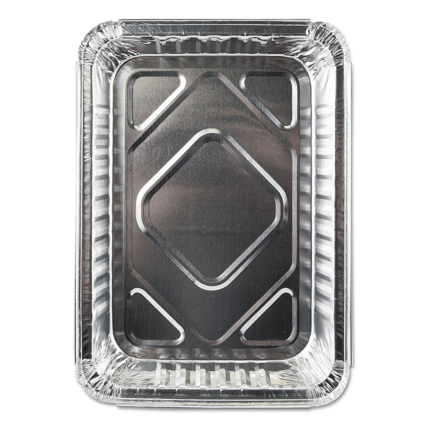 Durable Packaging Aluminum Closeable Containers, 1.5 lb Oblong, 8.69 x 6.13 x 1.56, Silver, 500/Carton (DPK23030500)