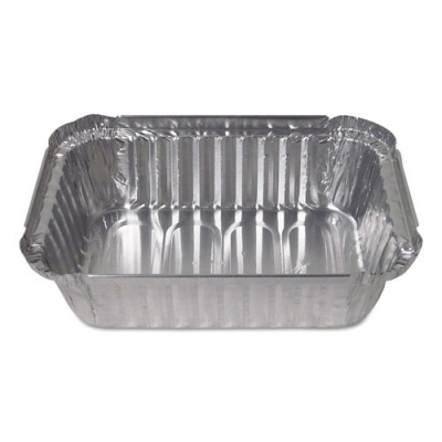 Durable Packaging Aluminum Closeable Containers, 1.5 lb Deep Oblong, 7.06 x 5.13 x 1.93, Silver, 500/Carton (24530500)