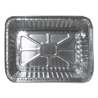 Durable Packaging Aluminum Closeable Containers, 2.25 lb Oblong, 8.69 x 6.13 x 2.13, Silver, 500/Carton (25030500)