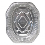 Durable Packaging Aluminum Roaster Pans, Extra-Large Oval, 230 oz, 18.5 x 14 x 3.38, Silver, 100/Carton (4001100)