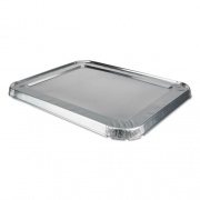 Durable Packaging Aluminum Steam Table Lids, Fits Rolled Edge Half-Size Pan, 10.56 x 13 x 0.63, 100/Carton (8200CRL)