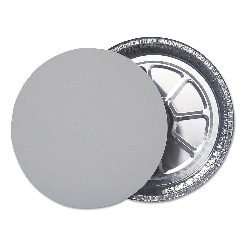 Durable Packaging Aluminum Round Containers with Board Lid, 9" Diameter x 1.94"h, Silver, 250/Carton (DPK29030L250)