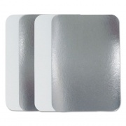 Durable Packaging Flat Board Lids, For 1.5 lb Oblong Pans, Silver, Paper, 500 /Carton (L245500)