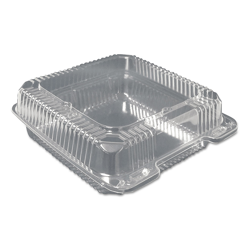 Durable Packaging Plastic Clear Hinged Containers, 9 x 8.63 x 3, Clear, 200/Carton (DPKPXT900)