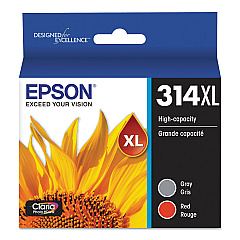 Epson T314XL922-S (314XL) Claria High-Yield Ink, 830 Page-Yield, Gray/Red