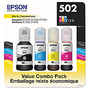 Epson T5021-4-SVH (502) Ink, 7,500/6,000 Page-Yield, Black/Cyan/Magenta/Yellow