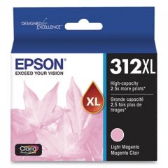 Epson T312XL620-S (312XL) Claria High-Yield Ink, 830 Page-Yield, Light Magenta