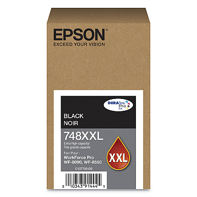 Epson T748XXL120 (748XXL) DURABrite Pro Extra High-Yield Ink, 10000 Page-Yield, Black