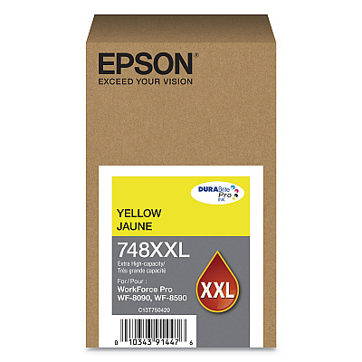 Epson T748XXL420 (748XXL) DURABrite Pro Extra High-Yield Ink, 7000 Page-Yield, Yellow