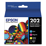 Epson T202120-BCS (202) Claria Ink, 165/210 Page-Yield, Black/Cyan/Magenta/Yellow