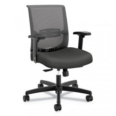 HON Convergence Mid-Back Task Chair, Synchro-Tilt and Seat Glide, Supports Up to 275 lb, Iron Ore Seat, Black Back/Base (CMY1ACU19)