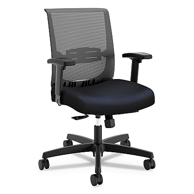 HON Convergence Mid-Back Task Chair, Synchro-Tilt And Seat Glide, Supports Up To 275 Lb, Navy Seat, Black Back/base (HONCMY1ACU98)