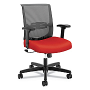 HON Convergence Mid-Back Task Chair, Swivel-Tilt, Supports Up to 275 lb, 16.5" to 21" Seat Height, Red Seat, Black Back/Base (HONCMZ1ACU67)