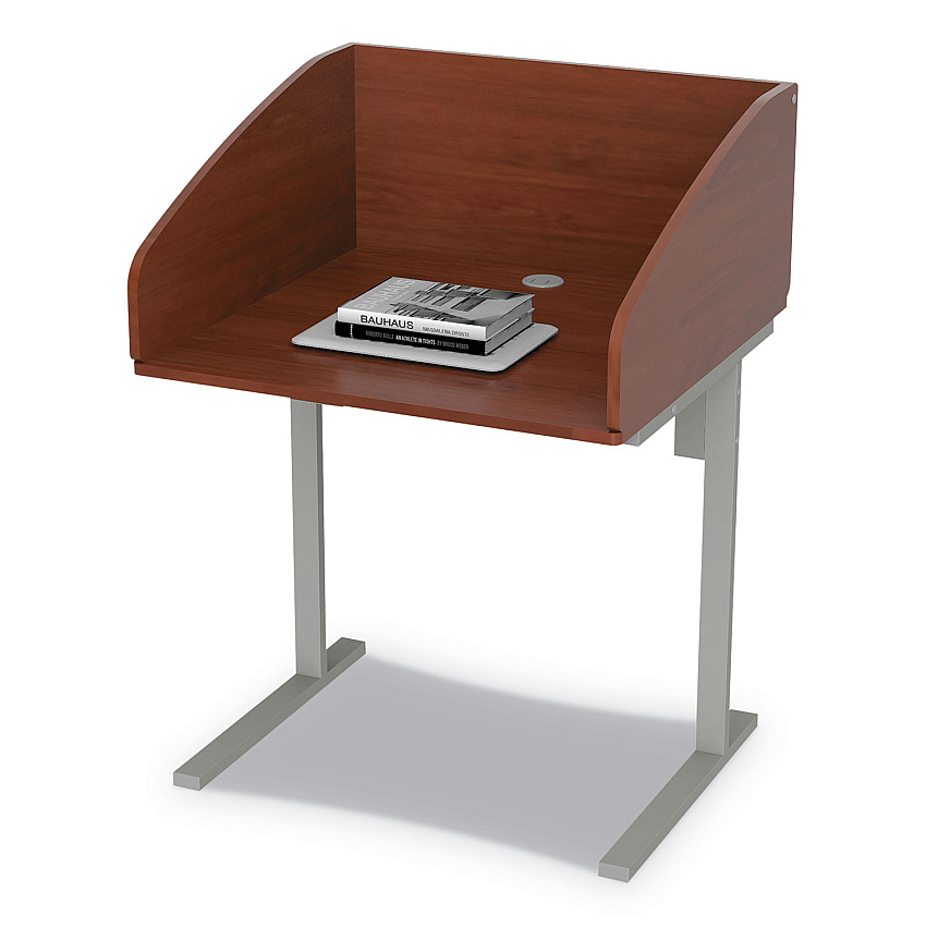 Linea Italia Study Carrell Starter Unit, 2-Leg, 31.25 x 23.5 x 45.25, Cherry (LITSC801CH)