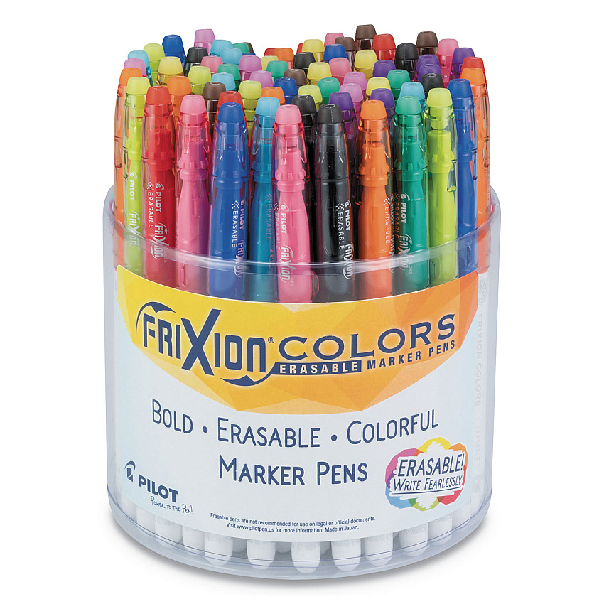 Pilot FriXion Colors Erasable Porous Point Pen, Stick, Bold 2.5 mm, 12 Assorted Ink and Barrel Colors, 72/Pack (PIL85030)