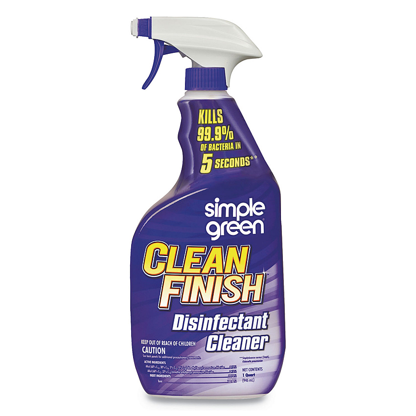Simple Green Clean Finish Disinfectant Cleaner, Herbal, 32 oz Spray Bottle, 12/Carton (SMP01032)
