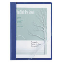 ACCO Clear Front Vinyl Report Cover, Prong Fastener, 0.5" Capacity,  8.5 x 11, Clear/Blue (ACC26102)