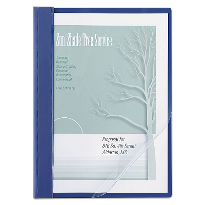 ACCO Clear Front Vinyl Report Cover, Prong Fastener, 0.5" Capacity,  8.5 x 11, Clear/Blue (ACC26102)