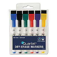 Quartet Low-Odor ReWritables Dry Erase Mini-Marker Set, Fine Bullet Tip, Assorted Classic Colors, 6/Set (QRT51659312)