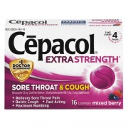 Cepacol Sore Throat and Cough Lozenges, Mixed Berry, 16/Pack, 24 Packs/Carton (74016CT)