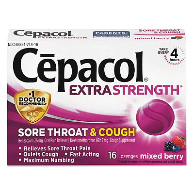 Cepacol Sore Throat and Cough Lozenges, Mixed Berry, 16 Lozenges (RAC74016)