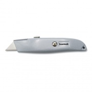 Boardwalk Retractable Metal Utility Knife, Retractable, 6" Die-Cast Handle, Gray (UKNIFE45)