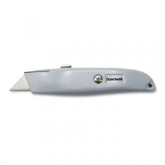 Boardwalk Retractable Metal Utility Knife, Retractable, Straight-Edged, Gray (UKNIFE45)