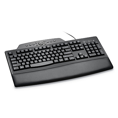 Kensington Pro Fit Comfort Keyboard, Internet/Media Keys, Wired, Black (KMW72402)