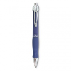 Zebra GR8 Gel Pen, Retractable, Medium 0.7 mm, Blue Ink, Blue/Silver Barrel, 12/Pack (42620)