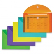 C-Line Reusable Poly Envelope, Hook/Loop Closure, 8.5 x 11, Assorted Colors, 10/Pack (58030)