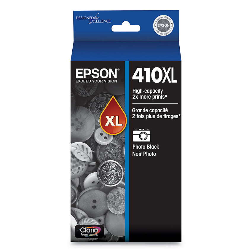 Epson T410XL120-S (410XL) Claria High-Yield Photo Ink, 500 Page-Yield, Black
