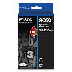 Epson T802XL120-S (802XL) DURABrite Ultra High-Yield Ink, 2,600 Page-Yield, Black