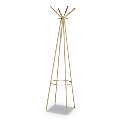Safco Family Coat Rack, 4 Garments, 16.5w x 16.5d x 72.75h, Cream (SAF4256CRM)