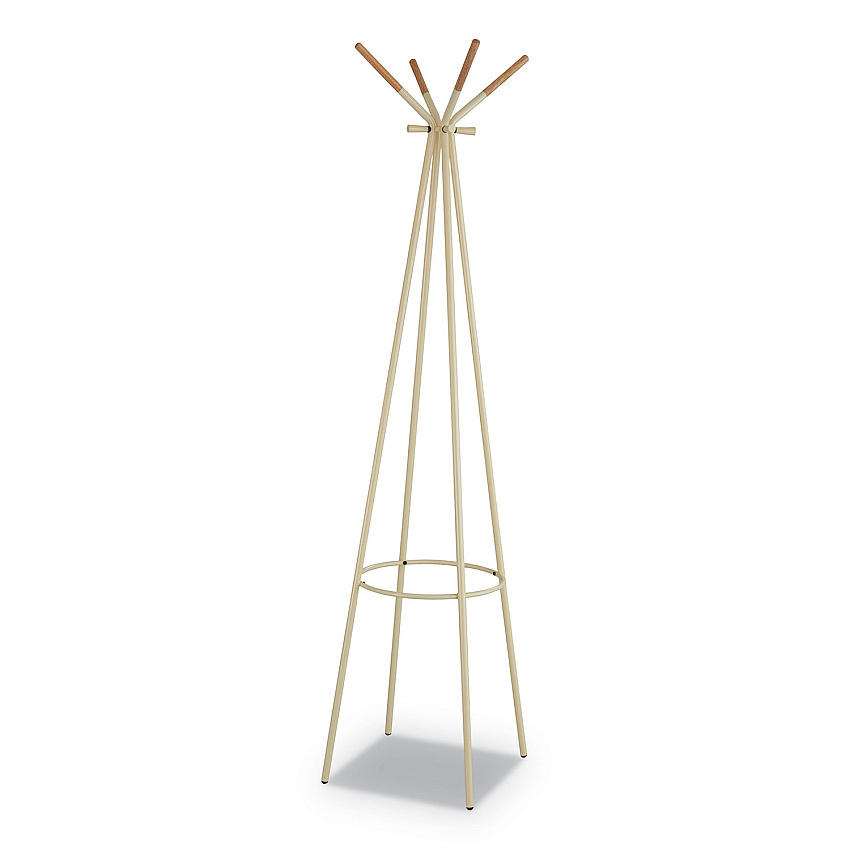 Safco Family Coat Rack, 4 Garments, 16.5w x 16.5d x 72.75h, Cream (SAF4256CRM)
