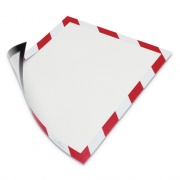 Durable DURAFRAME Security Magnetic Sign Holder, 8.5 x 11, Red/White Frame, 2/Pack (4772132)