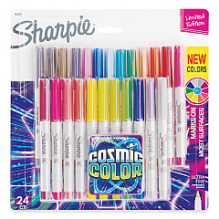 Sharpie Cosmic Color Permanent Markers, Extra-Fine Needle Tip, Assorted Cosmic Colors, 24/Pack (SAN2033572)