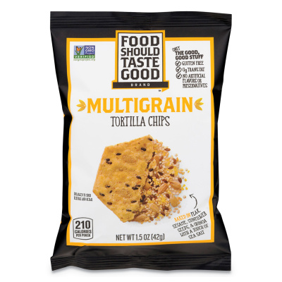 Food Should Taste Good Tortilla Chips, Multigrain with Sea Salt, 1.5 oz, 24/Carton (81233)