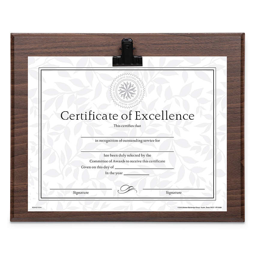 DAX Plaque With Metal Clip, Wood, 8.5 x 11 Insert, Walnut (DAXN15618CWT)