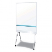 PLUS Mobile Partition Board, 38.3 x 70.8, White Surface, Light Gray Aluminum Frame (912MPBLG)